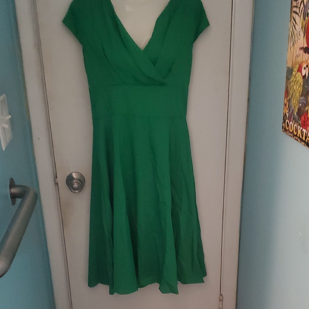 Classic Green Fit-and-Flare Dress - Brand New.